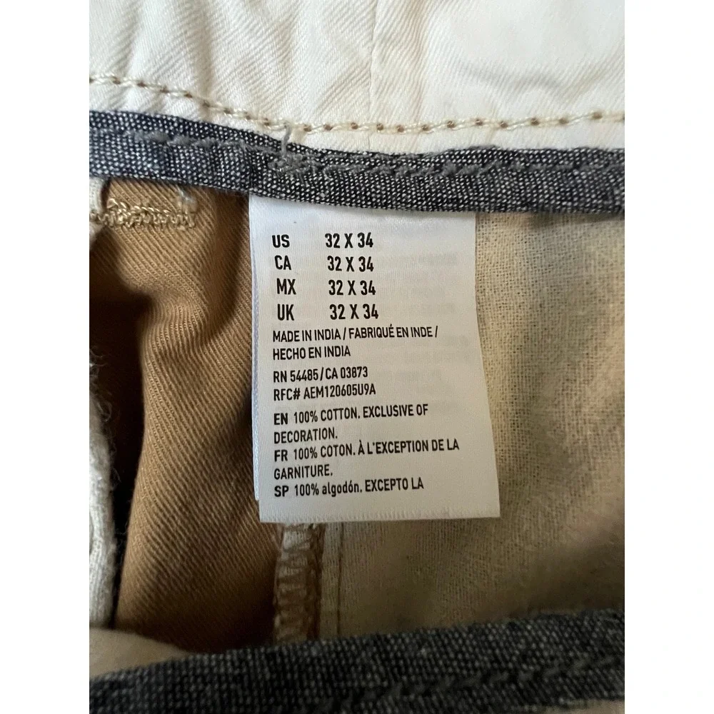 American Eagle Original Straight Cotton Chino Pants Men's size 32 x 34 Brown - Picture 11 of 12